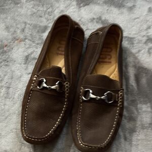1901 Loafer Men size 12M Brown suede silver hardware